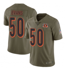 Youth Nike Cincinnati Bengals #50 Jordan Evans Limited Olive 2017 Salute to Service NFL Jersey