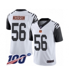 Men's Cincinnati Bengals #56 Hardy Nickerson Limited White Rush Vapor Untouchable 100th Season Football Jersey