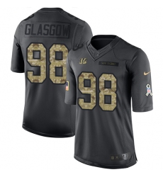 Youth Nike Cincinnati Bengals #98 Ryan Glasgow Limited Black 2016 Salute to Service NFL Jersey