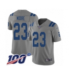 Men's Indianapolis Colts #23 Kenny Moore Limited Gray Inverted Legend 100th Season Football Jersey