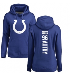 NFL Women's Nike Indianapolis Colts #96 Denico Autry Royal Blue Backer Pullover Hoodie