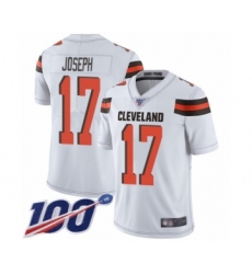 Men's Cleveland Browns #17 Greg Joseph White Vapor Untouchable Limited Player 100th Season Football Jersey