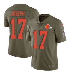 Men's Nike Cleveland Browns #17 Greg Joseph Limited Olive 2017 Salute to Service NFL Jersey
