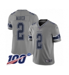 Youth Dallas Cowboys #2 Brett Maher Limited Gray Inverted Legend 100th Season Football Jersey
