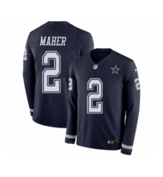 Youth Nike Dallas Cowboys #2 Brett Maher Limited Navy Blue Therma Long Sleeve NFL Jersey