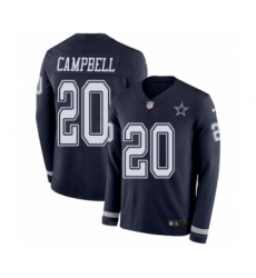Men's Nike Dallas Cowboys #20 Ibraheim Campbell Limited Navy Blue Therma Long Sleeve NFL Jersey