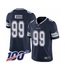 Men's Dallas Cowboys #99 Antwaun Woods Navy Blue Team Color Vapor Untouchable Limited Player 100th Season Football Jersey