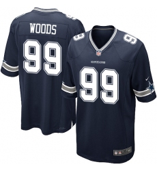 Men's Nike Dallas Cowboys #99 Antwaun Woods Game Navy Blue Team Color NFL Jersey