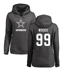 NFL Women's Nike Dallas Cowboys #99 Antwaun Woods Ash One Color Pullover Hoodie