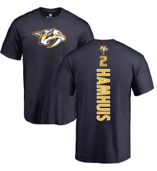 NHL Adidas Nashville Predators #2 Dan Hamhuis Navy Blue Backer T-Shirt