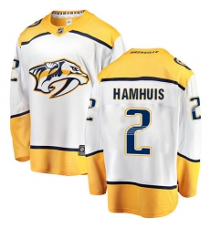 Youth Nashville Predators #2 Dan Hamhuis Fanatics Branded White Away Breakaway NHL Jersey