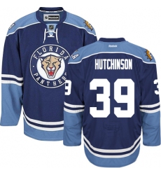 Men's Reebok Florida Panthers #39 Michael Hutchinson Premier Navy Blue Third NHL Jersey