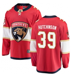 Youth Florida Panthers #39 Michael Hutchinson Authentic Red Home Fanatics Branded Breakaway NHL Jersey