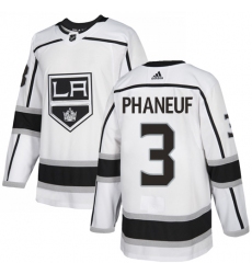 Men's Adidas Los Angeles Kings #3 Dion Phaneuf Authentic White Away NHL Jersey
