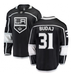 Men's Los Angeles Kings #31 Peter Budaj Authentic Black Home Fanatics Branded Breakaway NHL Jersey