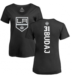 NHL Women's Adidas Los Angeles Kings #31 Peter Budaj Black Backer T-Shirt