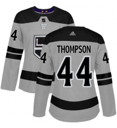 Women's Adidas Los Angeles Kings #44 Nate Thompson Authentic Gray Alternate NHL Jersey