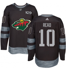 Men's Adidas Minnesota Wild #10 Matt Read Authentic Black 1917-2017 100th Anniversary NHL Jersey