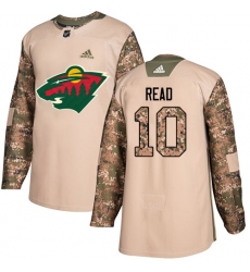 Men's Adidas Minnesota Wild #10 Matt Read Authentic Camo Veterans Day Practice NHL Jersey