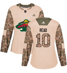 Women's Adidas Minnesota Wild #10 Matt Read Authentic Camo Veterans Day Practice NHL Jersey
