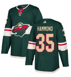 Youth Adidas Minnesota Wild #35 Andrew Hammond Premier Green Home NHL Jersey