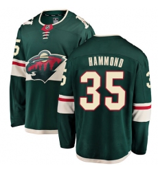 Youth Minnesota Wild #35 Andrew Hammond Authentic Green Home Fanatics Branded Breakaway NHL Jersey