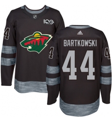 Men's Adidas Minnesota Wild #44 Matt Bartkowski Authentic Black 1917-2017 100th Anniversary NHL Jersey
