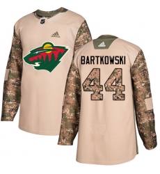 Youth Adidas Minnesota Wild #44 Matt Bartkowski Authentic Camo Veterans Day Practice NHL Jersey