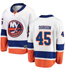 Men's New York Islanders #45 Noah Dobson Fanatics Branded White Away Breakaway NHL Jersey