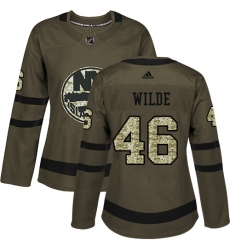 Women's Adidas New York Islanders #46 Bode Wilde Authentic Green Salute to Service NHL Jersey