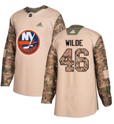 Youth Adidas New York Islanders #46 Bode Wilde Authentic Camo Veterans Day Practice NHL Jersey