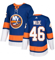 Youth Adidas New York Islanders #46 Bode Wilde Premier Royal Blue Home NHL Jersey