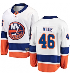 Youth New York Islanders #46 Bode Wilde Fanatics Branded White Away Breakaway NHL Jersey