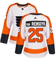 Women's Adidas Philadelphia Flyers #25 James Van Riemsdyk Authentic White Away NHL Jersey