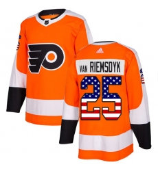 Youth Adidas Philadelphia Flyers #25 James Van Riemsdyk Authentic Orange USA Flag Fashion NHL Jersey
