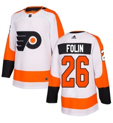 Men's Adidas Philadelphia Flyers #26 Christian Folin Authentic White Away NHL Jersey