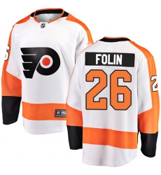 Youth Philadelphia Flyers #26 Christian Folin Fanatics Branded White Away Breakaway NHL Jersey