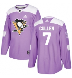 Men's Adidas Pittsburgh Penguins #7 Matt Cullen Authentic Purple Fights Cancer Practice NHL Jersey