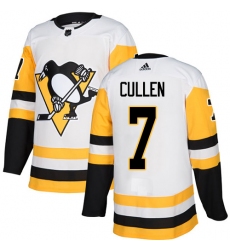 Men's Adidas Pittsburgh Penguins #7 Matt Cullen Authentic White Away NHL Jersey