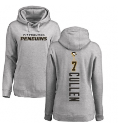 NHL Women's Adidas Pittsburgh Penguins #7 Matt Cullen Ash Backer Pullover Hoodie