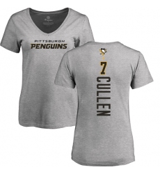 NHL Women's Adidas Pittsburgh Penguins #7 Matt Cullen Ash Backer T-Shirt