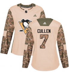 Women's Adidas Pittsburgh Penguins #7 Matt Cullen Authentic Camo Veterans Day Practice NHL Jersey
