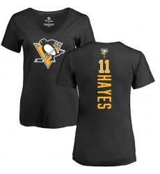 NHL Women's Adidas Pittsburgh Penguins #11 Jimmy Hayes Black Backer T-Shirt