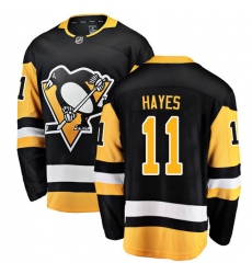 Youth Pittsburgh Penguins #11 Jimmy Hayes Authentic Black Home Fanatics Branded Breakaway NHL Jersey