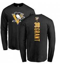 NHL Adidas Pittsburgh Penguins #38 Derek Grant Black Backer Long Sleeve T-Shirt