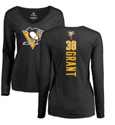NHL Women's Adidas Pittsburgh Penguins #38 Derek Grant Black Backer Long Sleeve T-Shirt