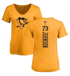 NHL Women's Adidas Pittsburgh Penguins #73 Jack Johnson Gold One Color Backer T-Shirt