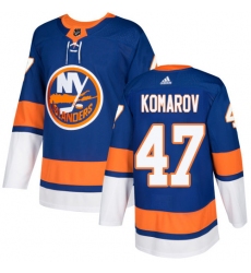 Men's Adidas New York Islanders #47 Leo Komarov Premier Royal Blue Home NHL Jersey