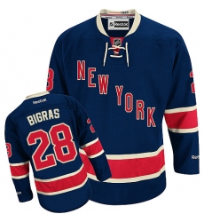 Women's Reebok New York Rangers #28 Chris Bigras Authentic Navy Blue Third NHL Jersey