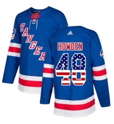 Men's Adidas New York Rangers #48 Brett Howden Authentic Royal Blue USA Flag Fashion NHL Jersey